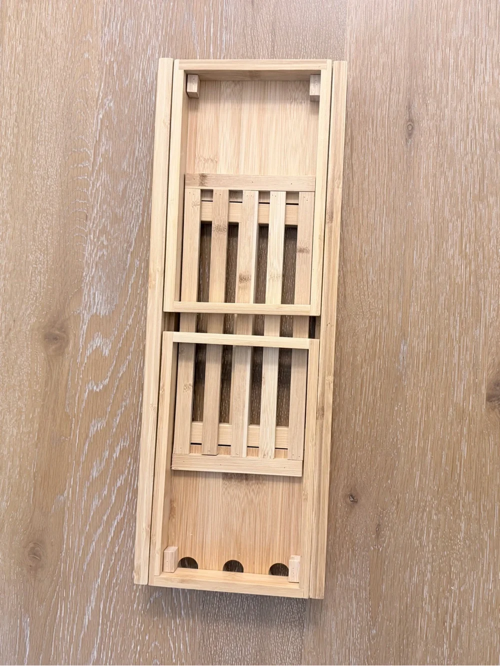 Bamboo Shower Caddy Organizer in Natural Bamboo - Foldable/Expandable